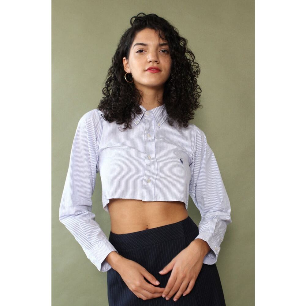 MICH Vintage Cropped Oxford Button‎ Down Shirt M/L